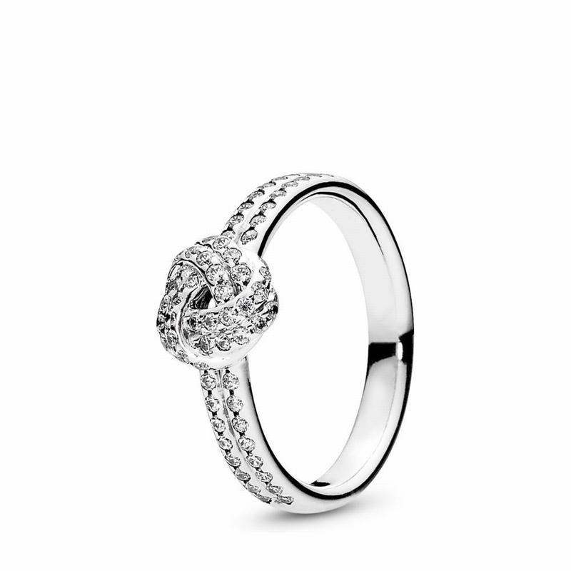 Pandora Sparkling Love Knot Stackable Ring Outlet NZ, Sterling Silver (812069-JLR)